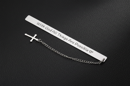 Bookmark on black leather background