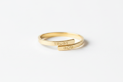 Trust God Ring on White Background